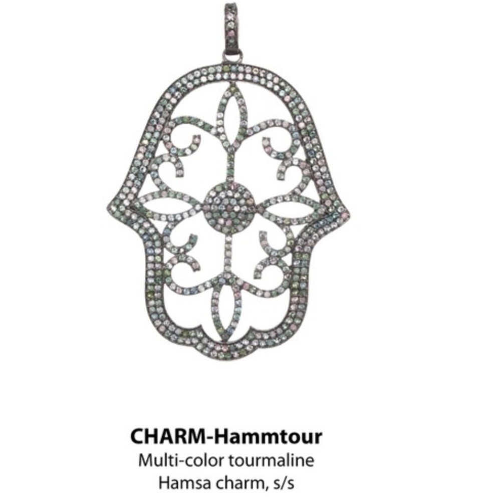 Margo Morrison Silver and Tourmaline Hamsa Charm - Picture 8 of 8